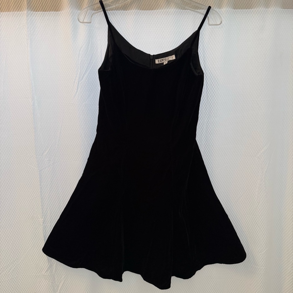 Rampage Black Velvet Spaghetti Strap Dress